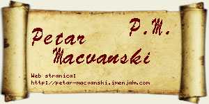 Petar Mačvanski vizit kartica
